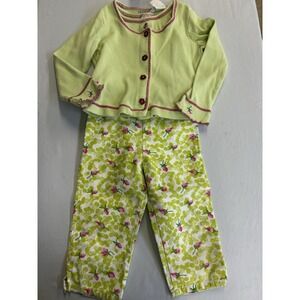 Vintage Girls Simply Basic 3 Pc Set (tank, Cardigan & Capris) Size Youth 5